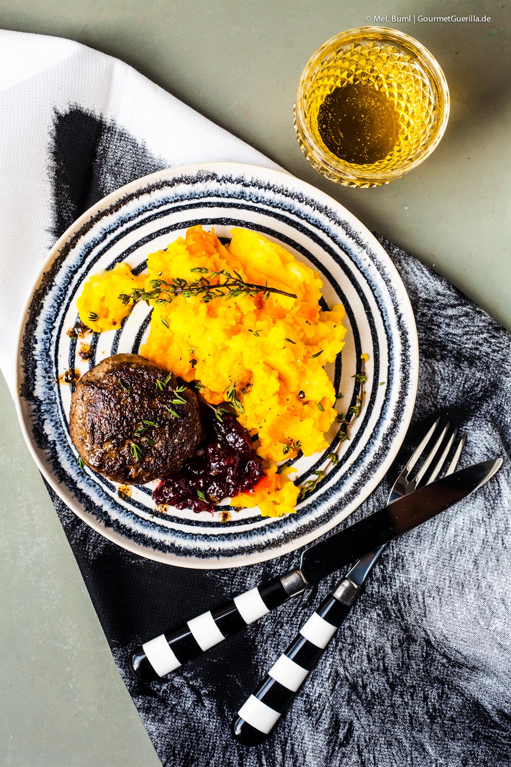  Wild boar with potato pumpkin stew and cranberries | GourmetGuerilla.com 
